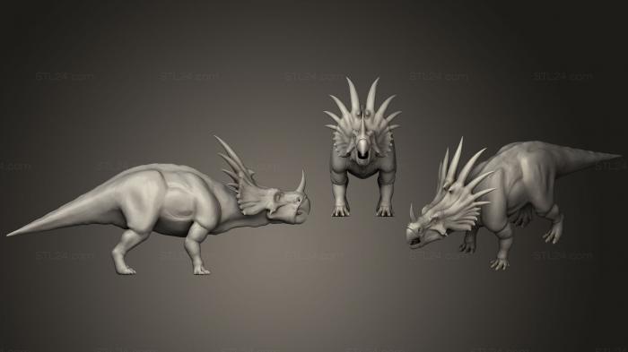 Animal figurines (Styracosaurus, STKJ_1801) 3D models for cnc